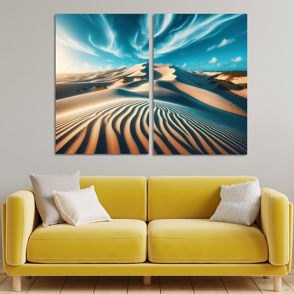 Sunlit Dunes Windswept Beauty Multi-panel Paintings