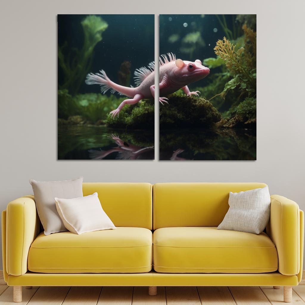 The Mysterious Axolotl Nature's Living Fossil Framed Paintings