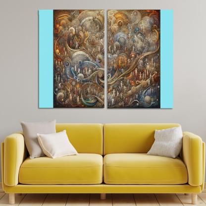 Interwoven Stories of Existence 2 Piece HD Canvas Wall Art-Original Frame