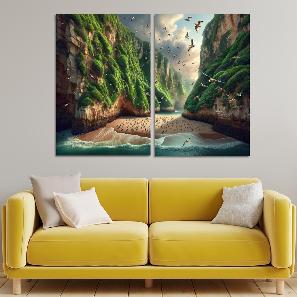 Eagle Nest Cove Scenic Birdwatching Spot Oil Paintings Frame