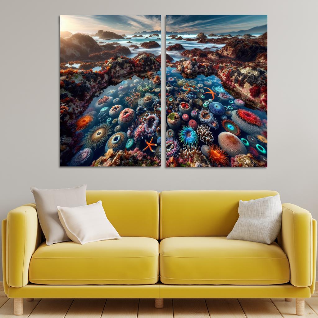 Tidal Pool Haven Nature's Aquatic Wonders Abstract Paintings Frame