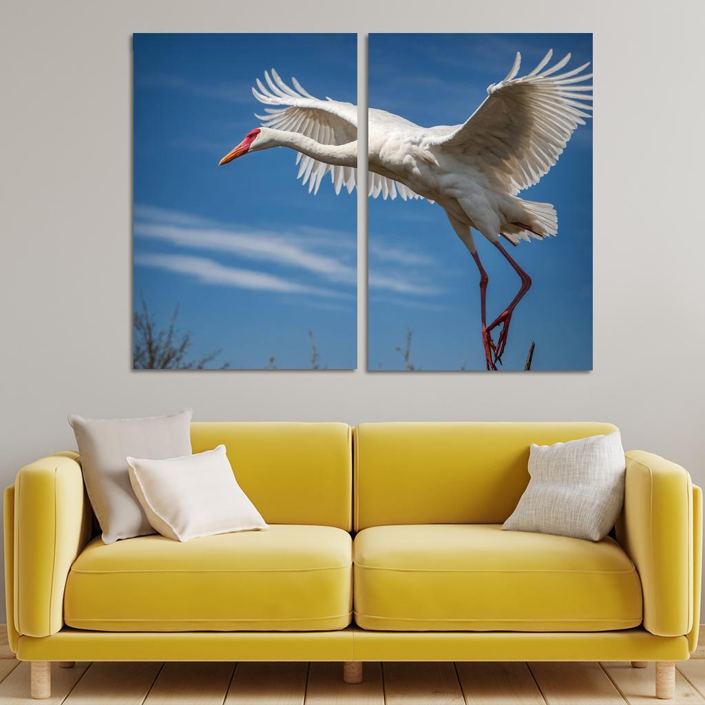 The Majestic Siberian Crane Harbingers Of Change Canvas Paintings Frame