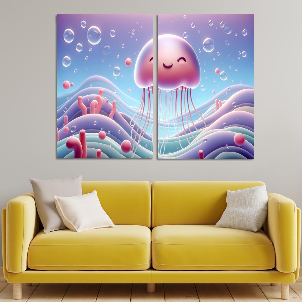 Joyful Jellyfish - Ocean Fun Framed Paintings