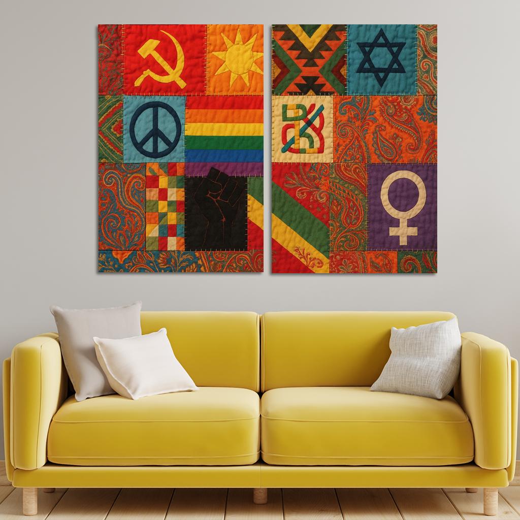 Threads Of Equality Through Fabric Art Canvas Paintings Frame