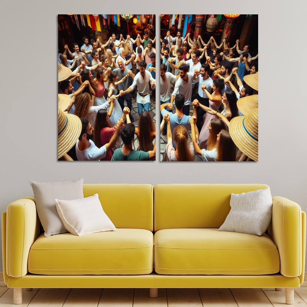 Zorba Dance The Joy Of Greek Culture Modern Paintings Frame