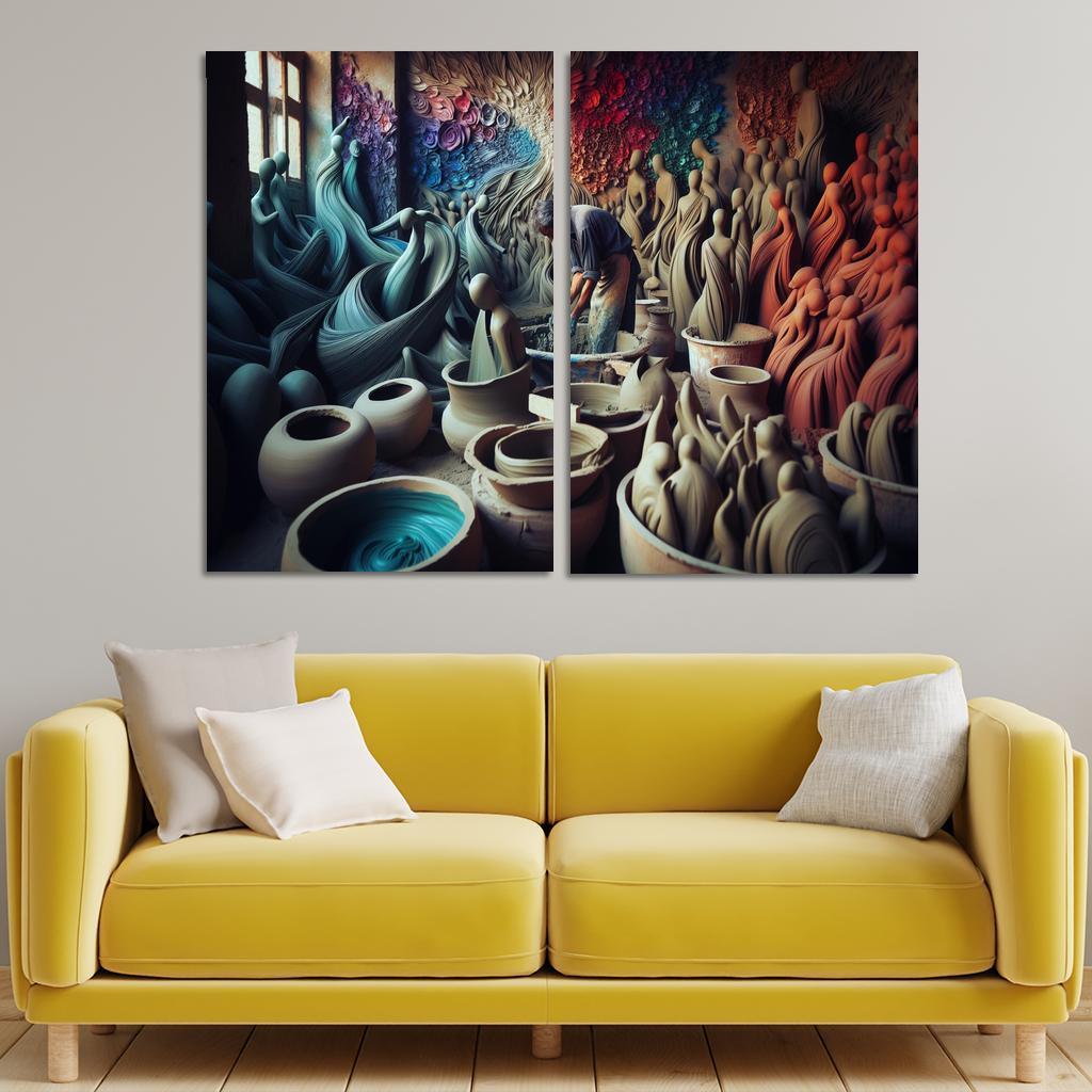 Sculpting Whispers of the Soul 2 Piece HD Canvas Wall Art-Original Frame