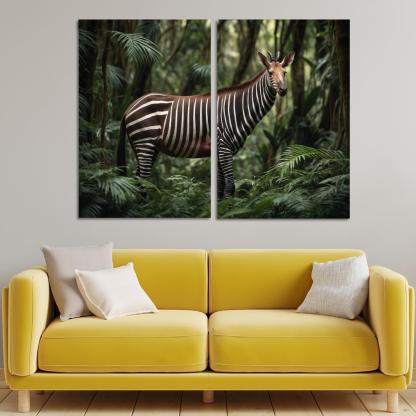 The Unique Okapi In The African Forests Framed Paintings