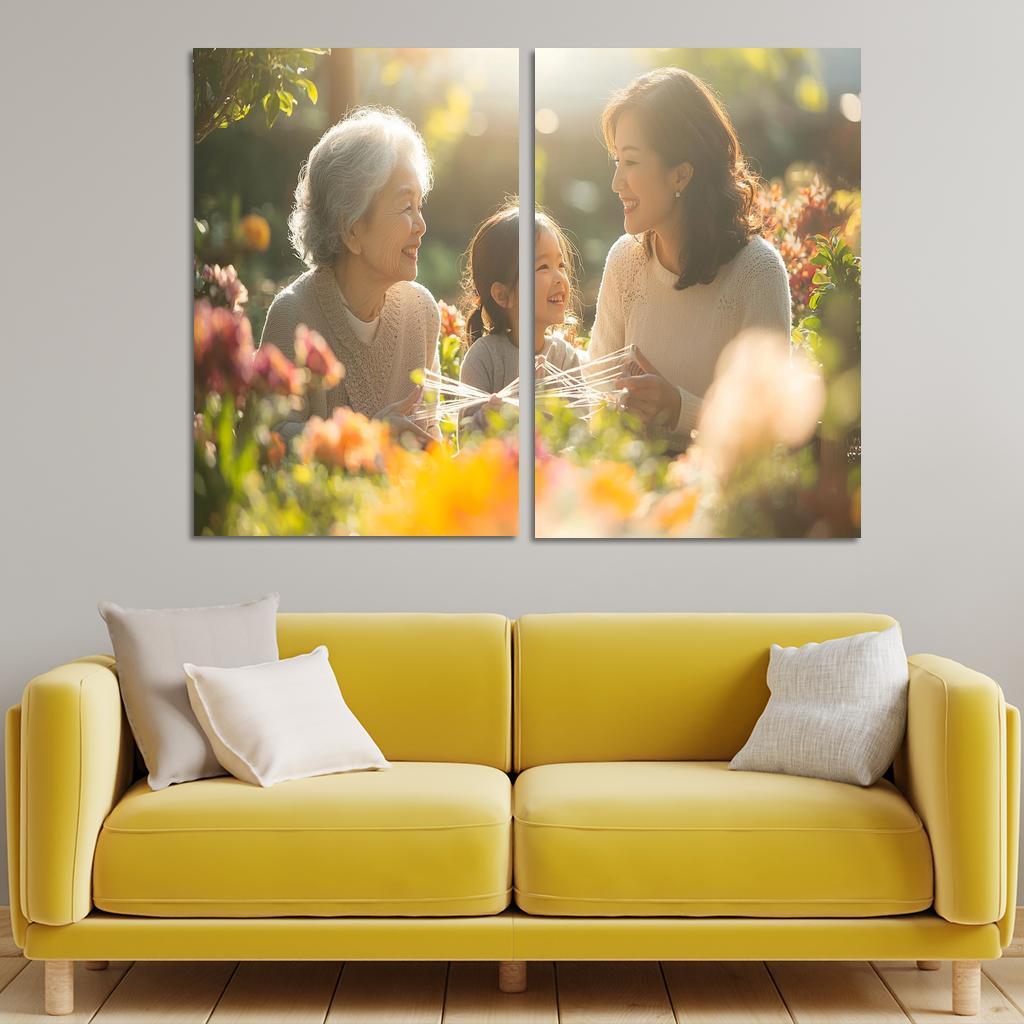 Threads Of Connection Weaving Love Through Generations Framed Paintings