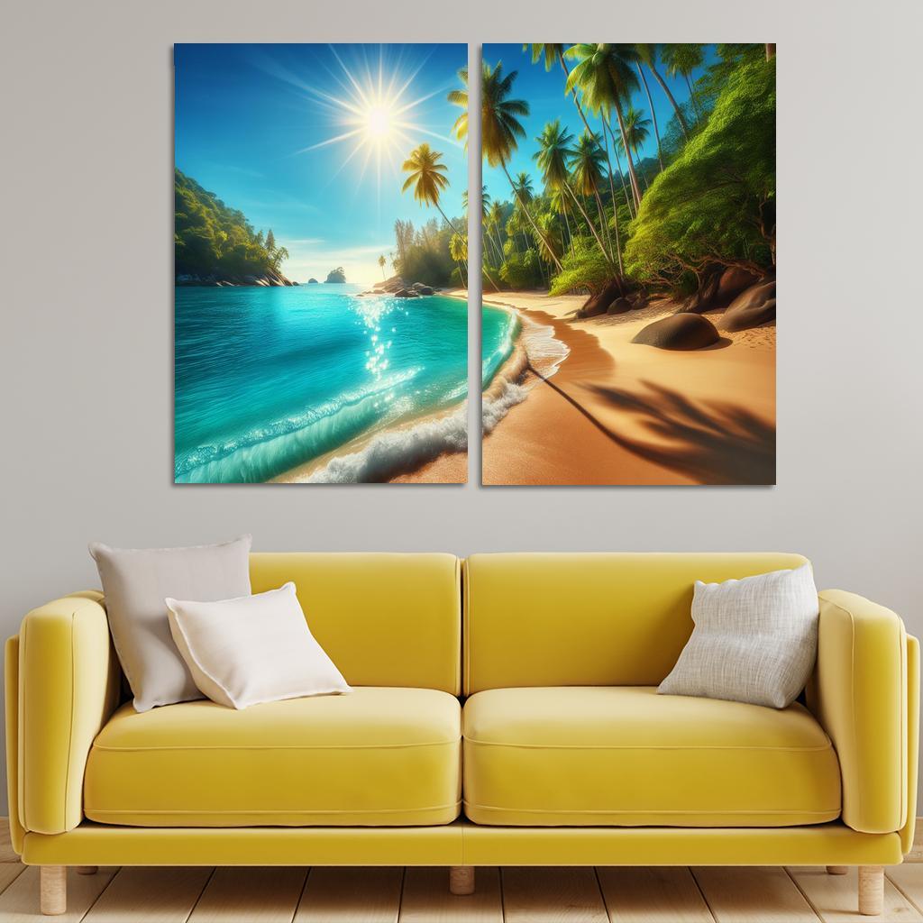 Secluded Oasis Beach Premium Artwork Frames