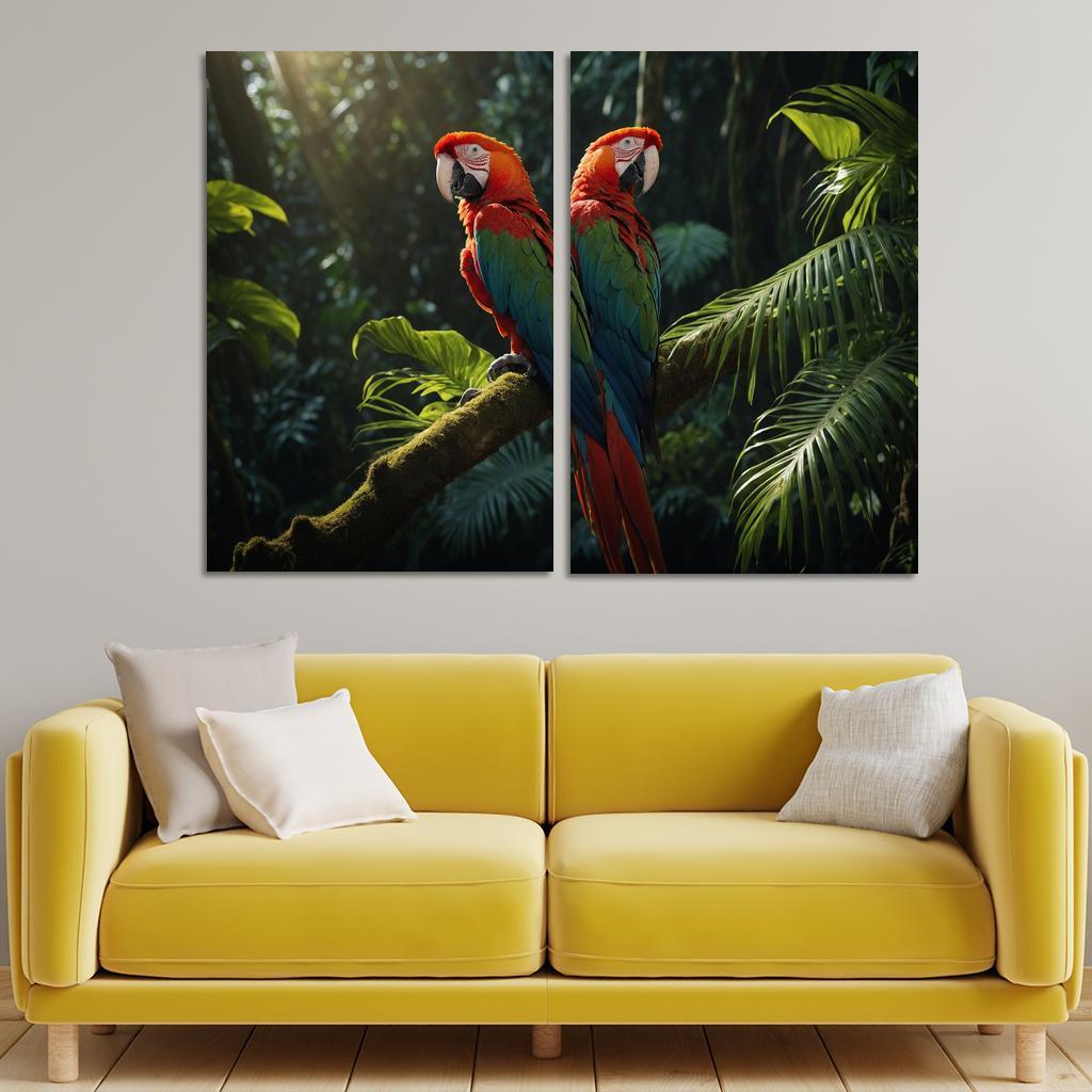 The Colorful Amazonian Macaw Jewel Of The Rainforest Canvas Paintings Frame