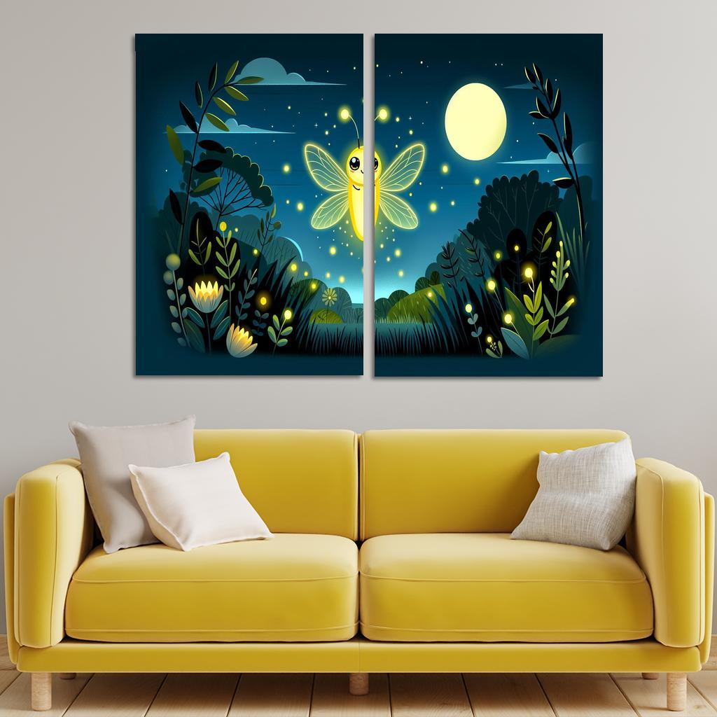 Glowing Firefly Modern Paintings Frame