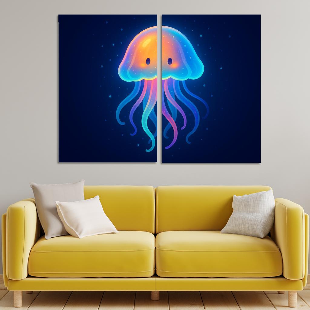 Gentle Jellyfish Glow Premium Artwork Frames