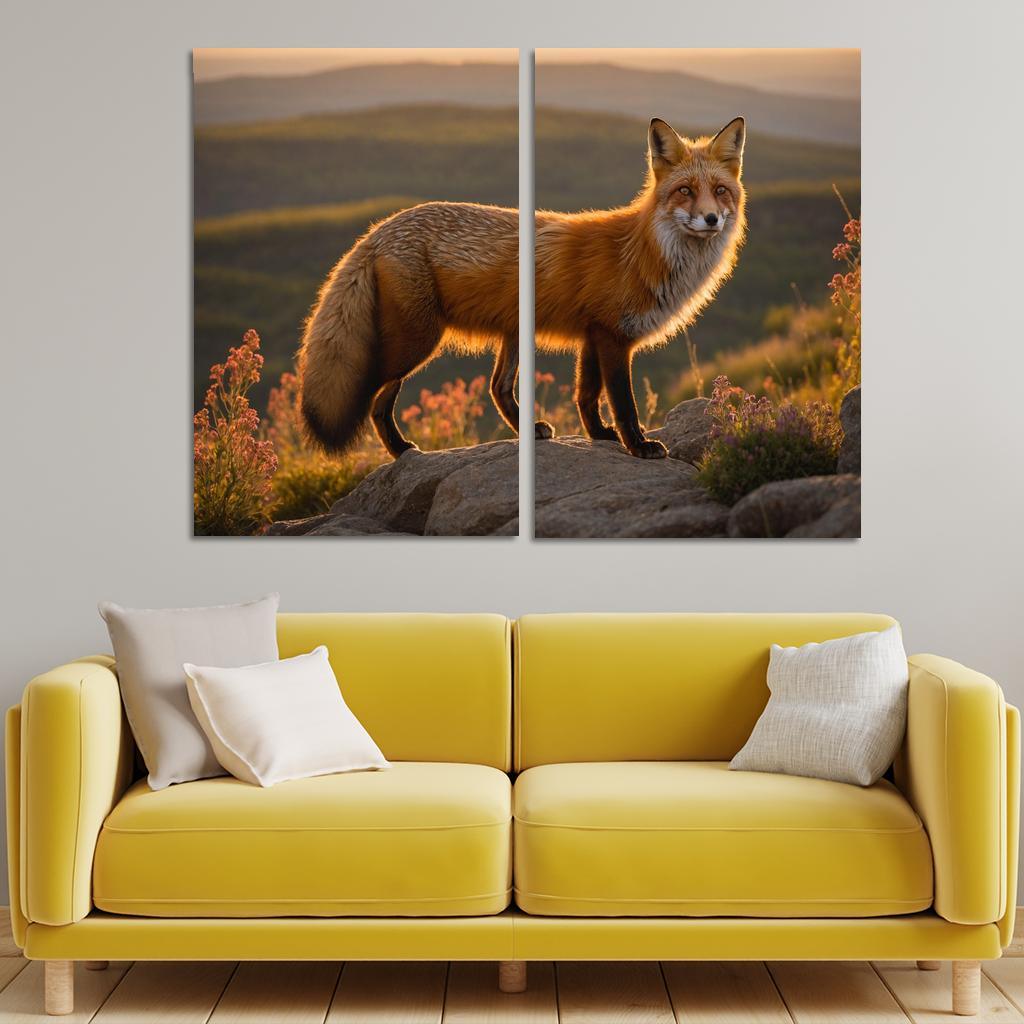 The Elegant Red Fox Cunning Wanderer Of The Woods Modern Paintings Frame