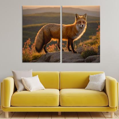 The Elegant Red Fox Cunning Wanderer Of The Woods Modern Paintings Frame