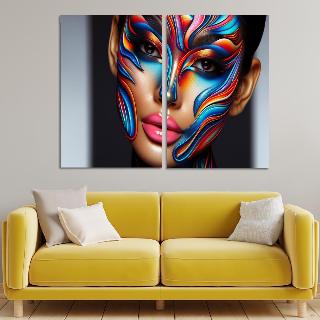 Sculptural Makeup Artistic Beauty Statements Multi-panel Paintings