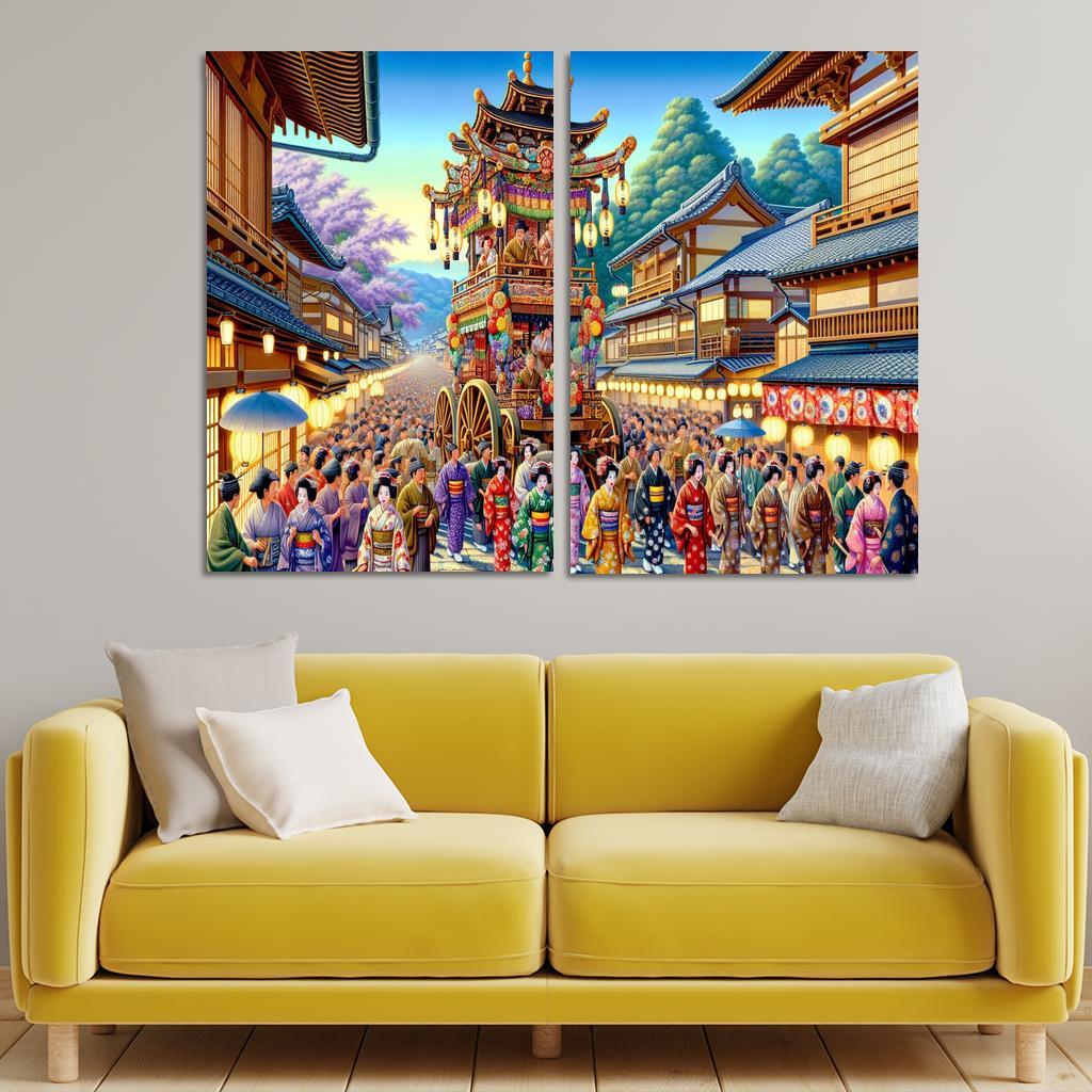 Gion Matsuri - Kyoto 2 Piece HD Canvas Wall Art-Original Frame