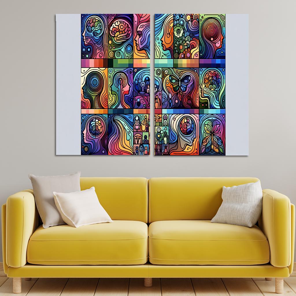 Awakening Awareness Mental Health Advocacy Through Art Multi-panel Paintings