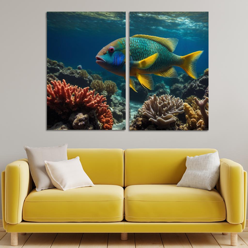 The Colorful Parrotfish Ocean's Painter Premium Artwork Frames