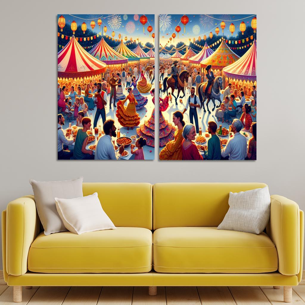 Feria De Abril - Spain Modern Paintings Frame