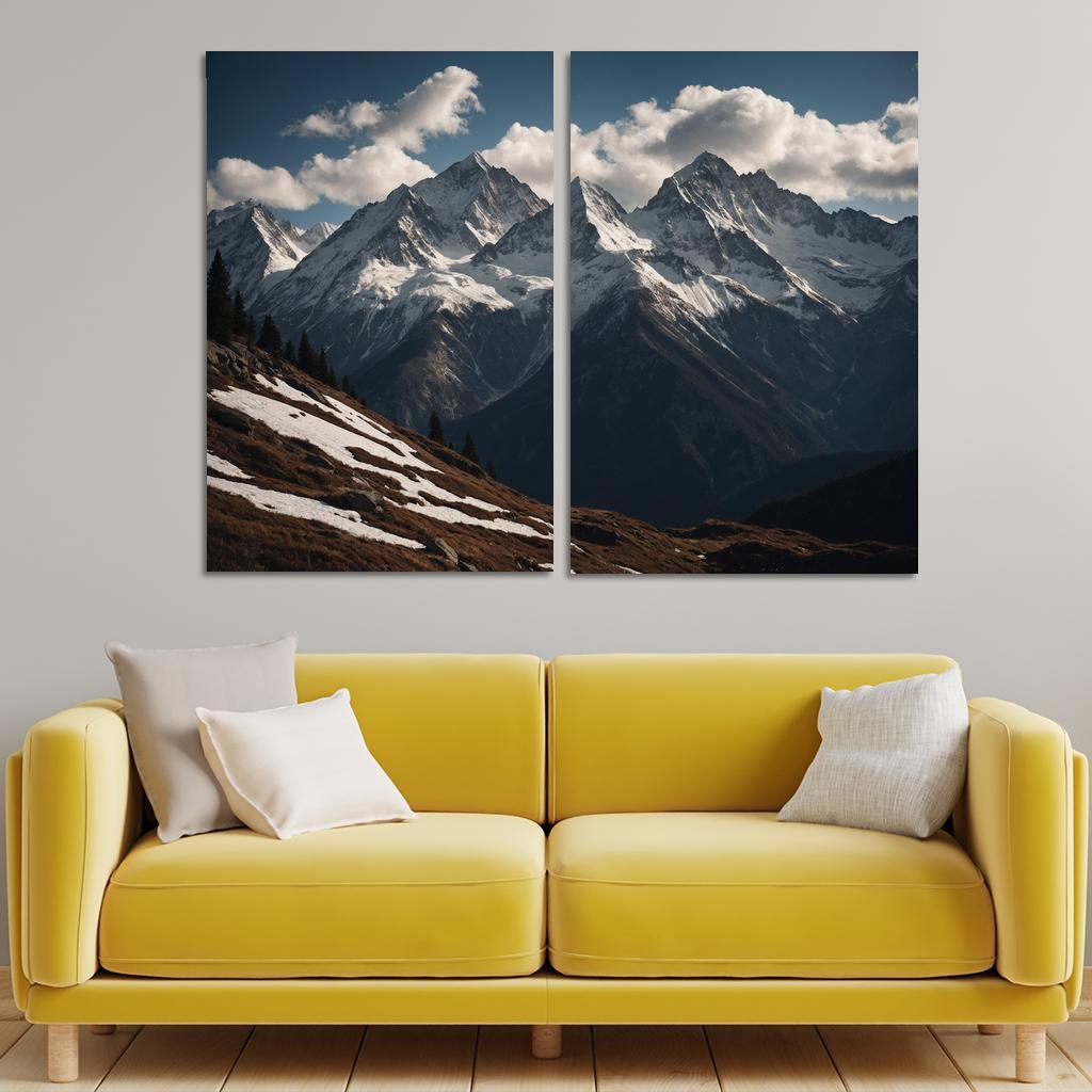 The Majestic Echo Of Rocky Mountains Oil Paintings Frame