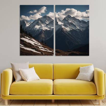 The Majestic Echo Of Rocky Mountains Oil Paintings Frame