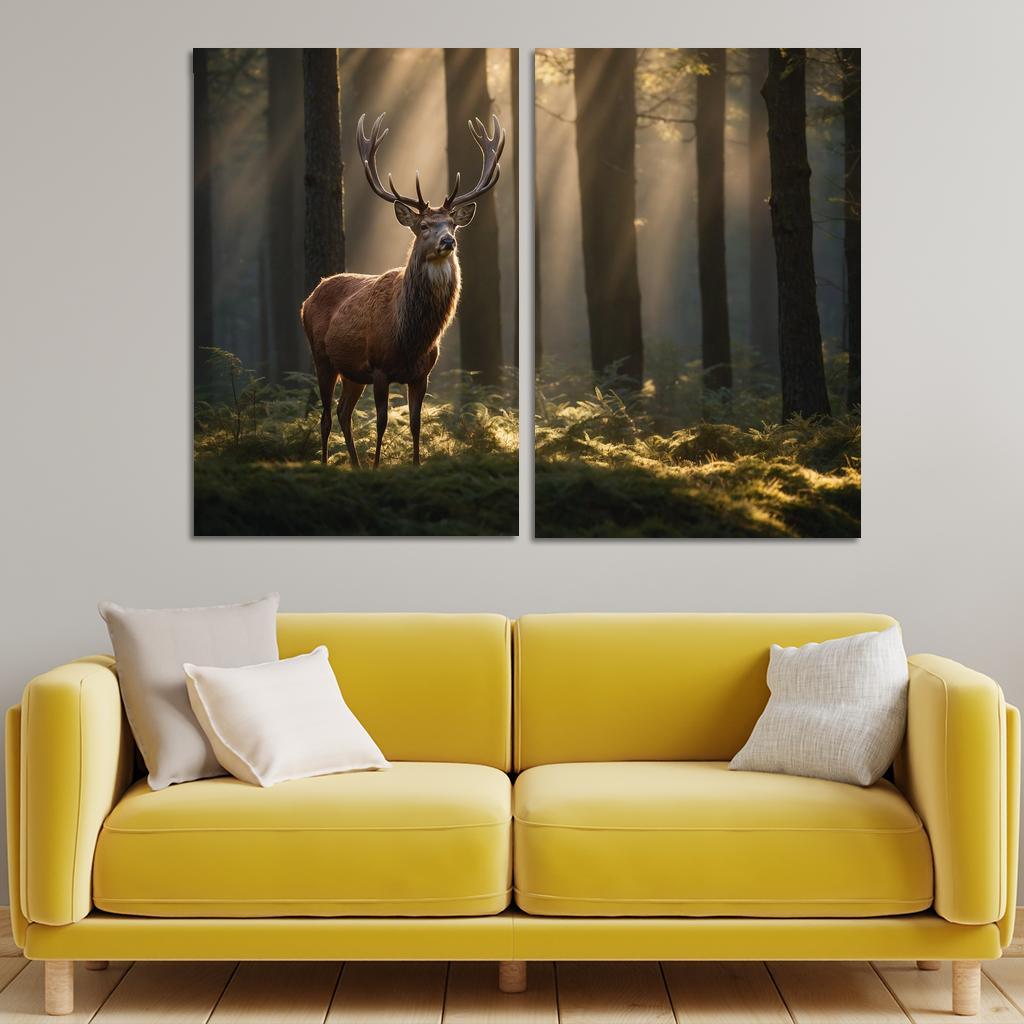 The Noble Red Deer Majestic Creature Of The Forest Oil Paintings Frame