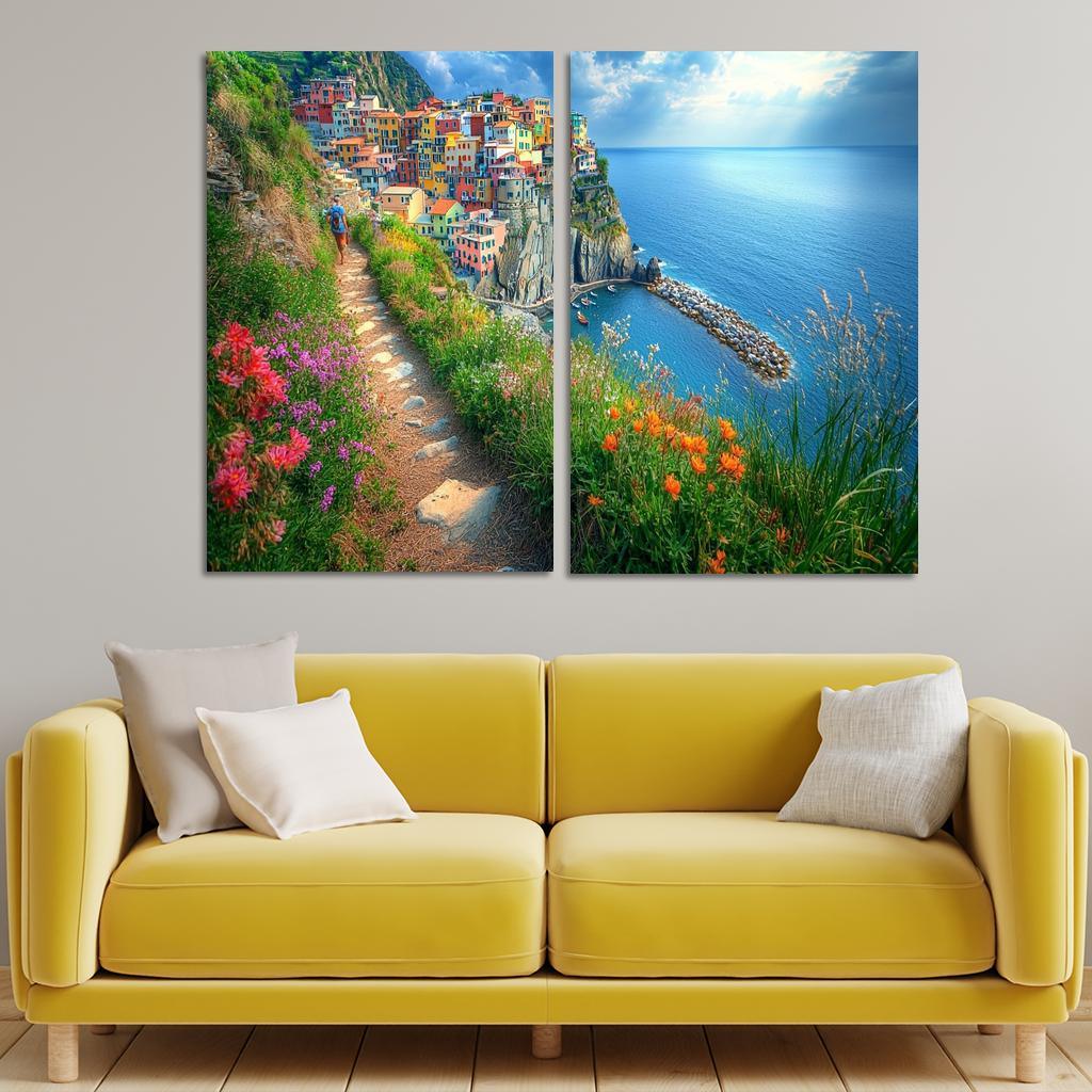 Hiking The Cinque Terre Trails Abstract Paintings Frame