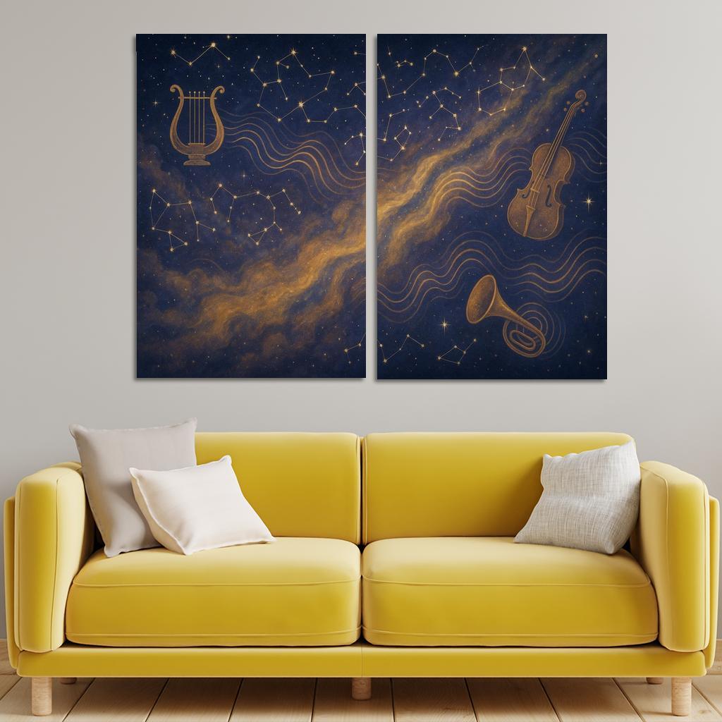 Celestial Symphony Of Inner Horizons Multi-panel Paintings
