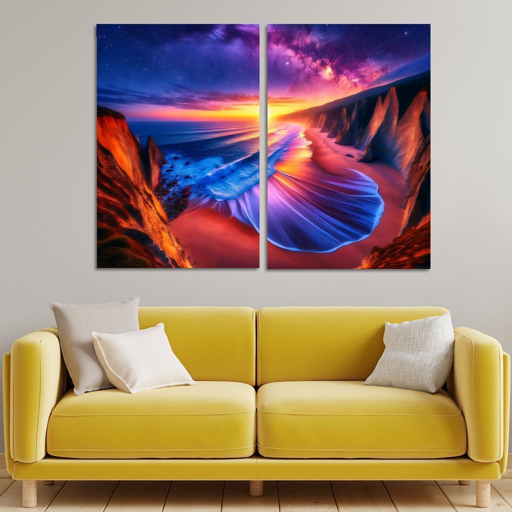 Sunset Palisade Beach Modern Paintings Frame