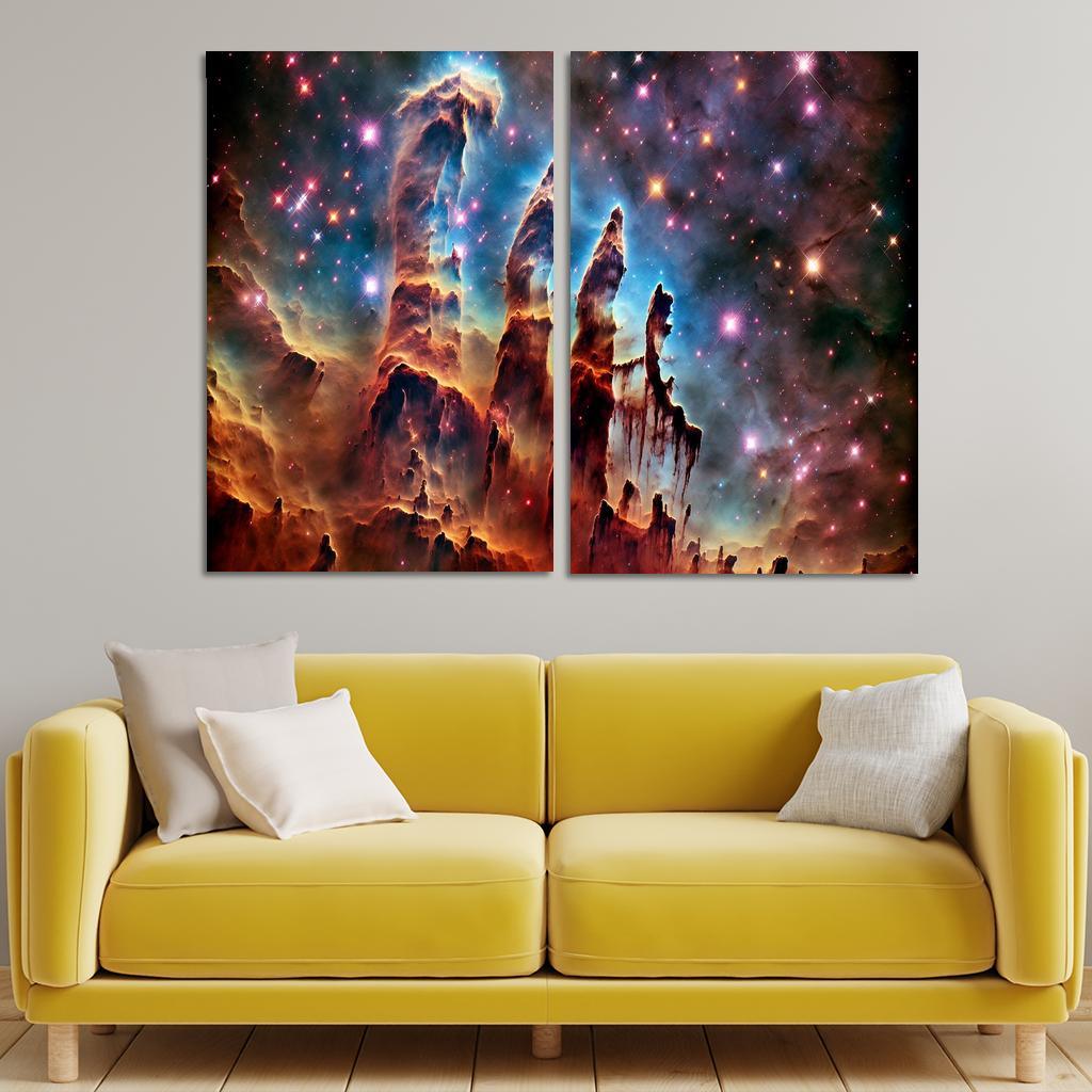 The Majestic Pillars of Creation 2 Piece HD Canvas Wall Art-Original Frame