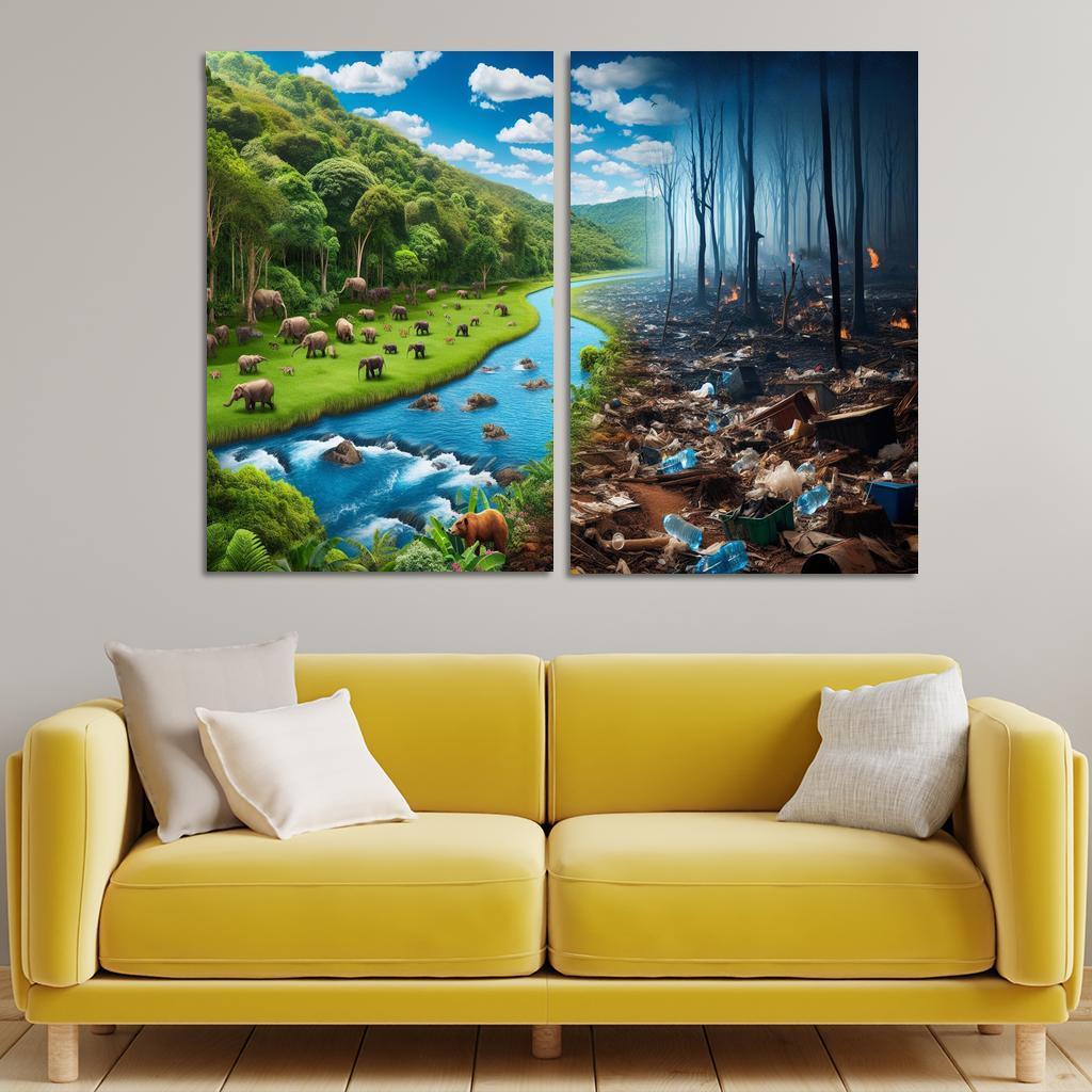 Nature's Cry Environmental Sustainability And Action Multi-panel Paintings