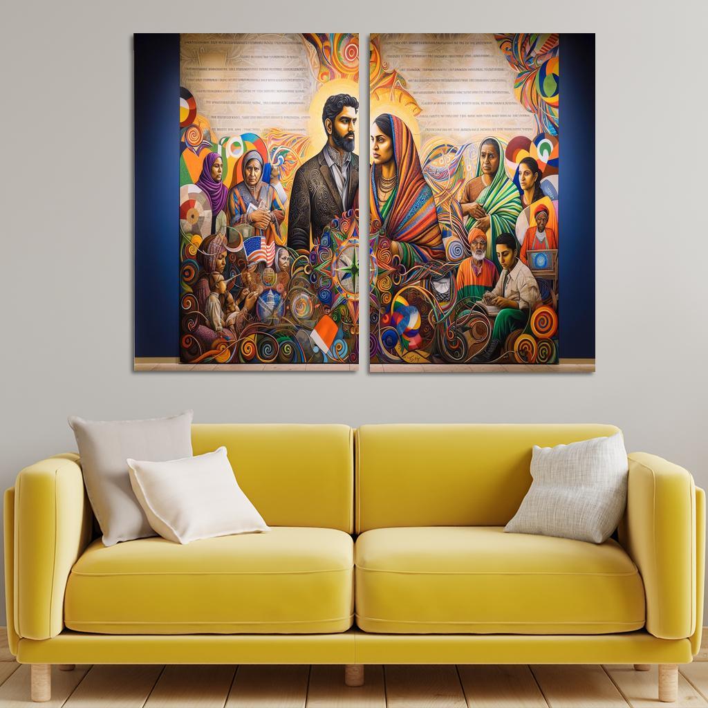 Breaking Boundaries The Journey Of Immigration Multi-panel Paintings
