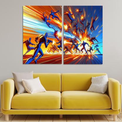 Dragon Ball Z Energy 2 Piece HD Canvas Wall Art-Original Frame