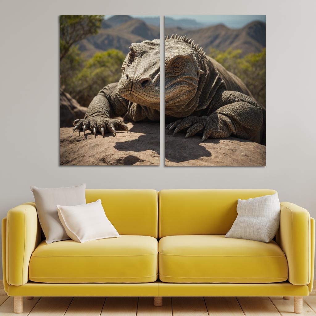The Enigmatic Komodo Dragon King Of The Lizards Canvas Paintings Frame