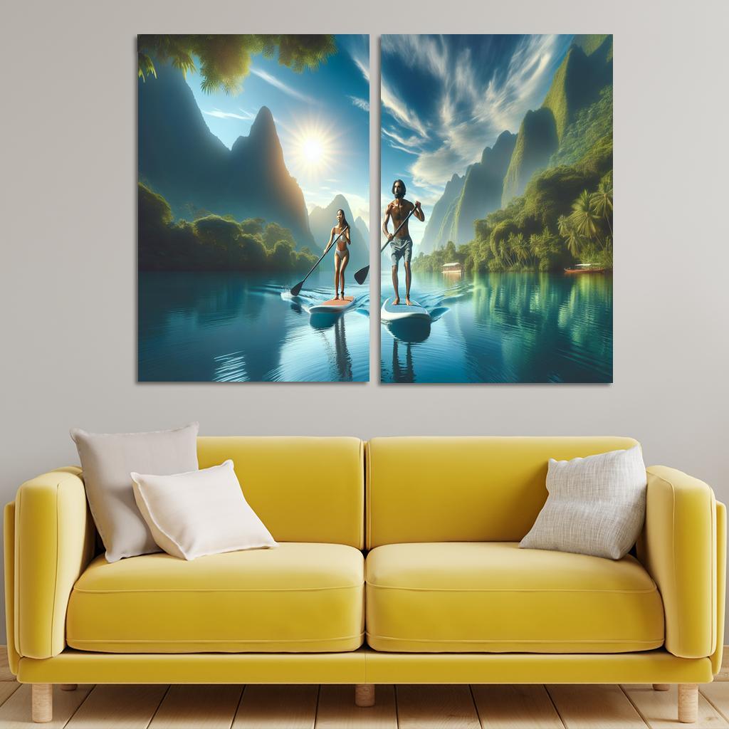 Calm Waters Paddleboarding Retreat Multi-panel Paintings