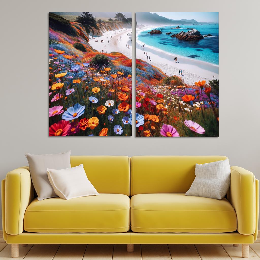 Wildflower Cove Nature's Palette Modern Paintings Frame