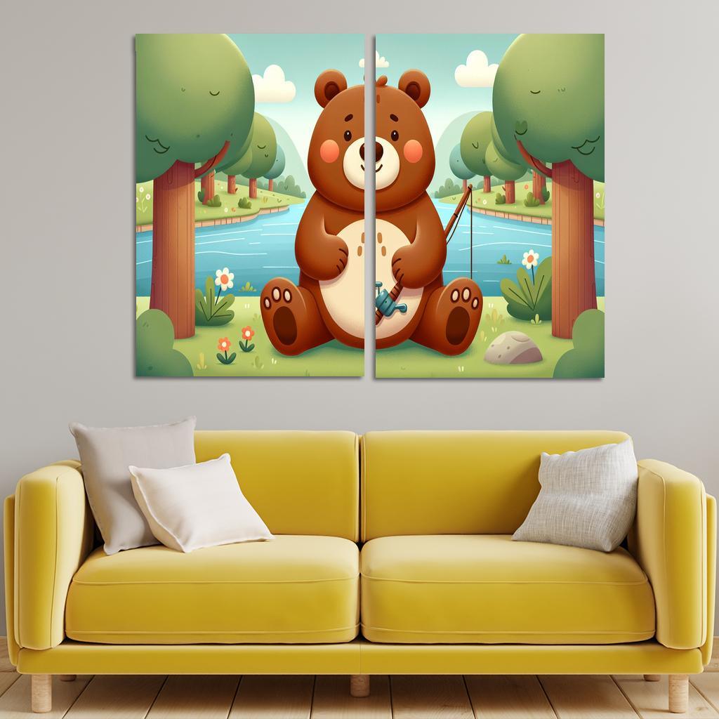 Bubbly Bear - Forest Adventures Framed Paintings