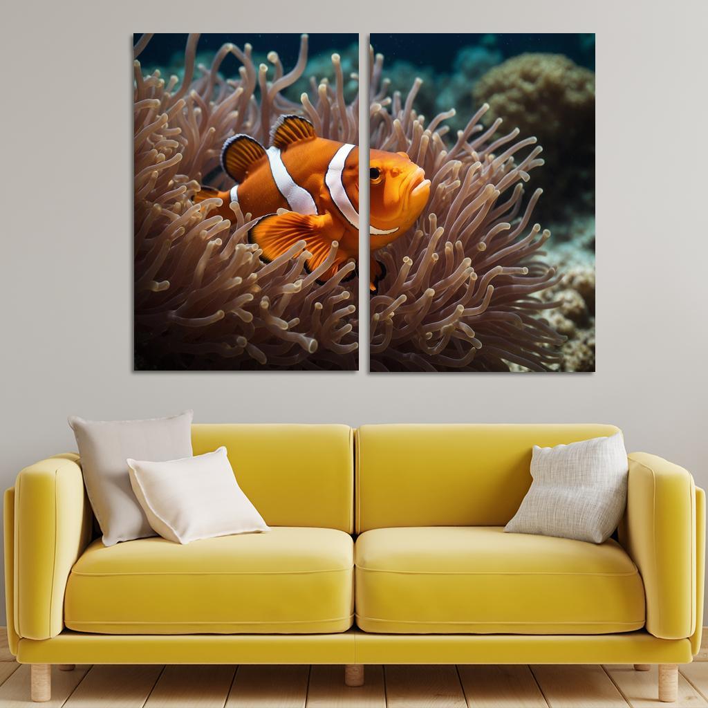The Colorful Clownfish A Reef Icon Framed Paintings