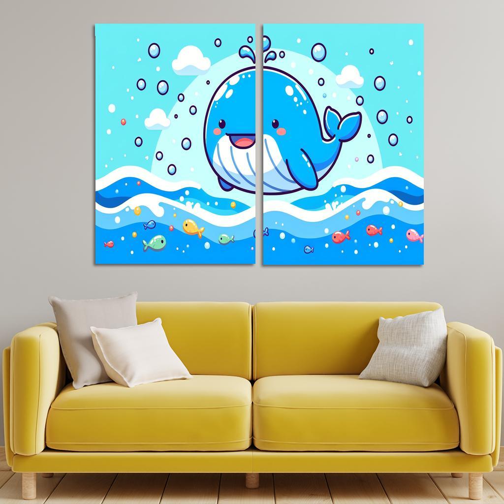 Whimsical Whale - Ocean Joy Framed Paintings
