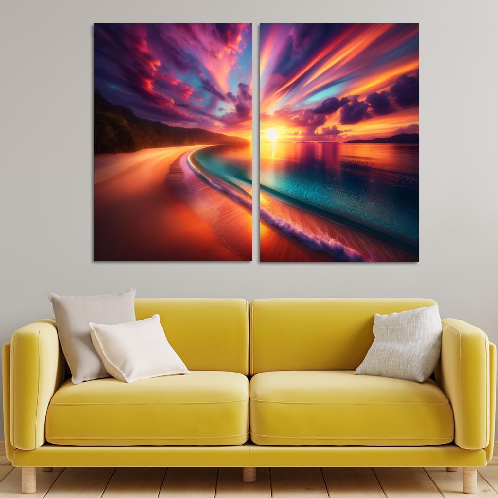 Sunrise Beach A New Day's Awakening Custom Paintings Frame