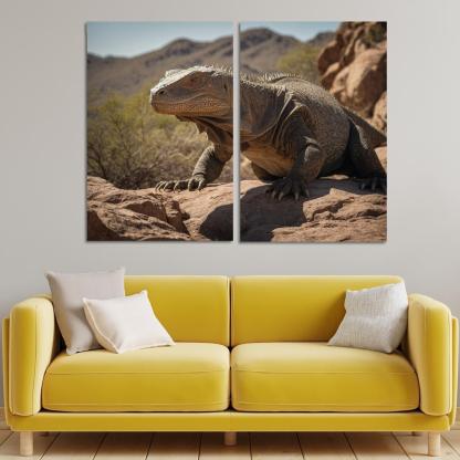 The Powerful Komodo Dragon Apex Predator Of The Islands Modern Paintings Frame