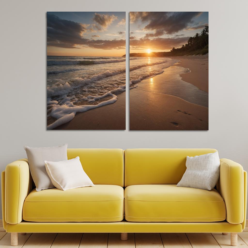 The Golden Shores Of Sunset Beach Art Trends