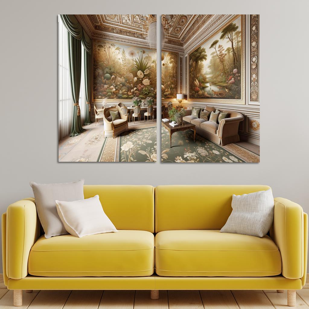 Vintage-Style Framed Botanical Prints 2 Piece HD Canvas Wall Art-Original Frame