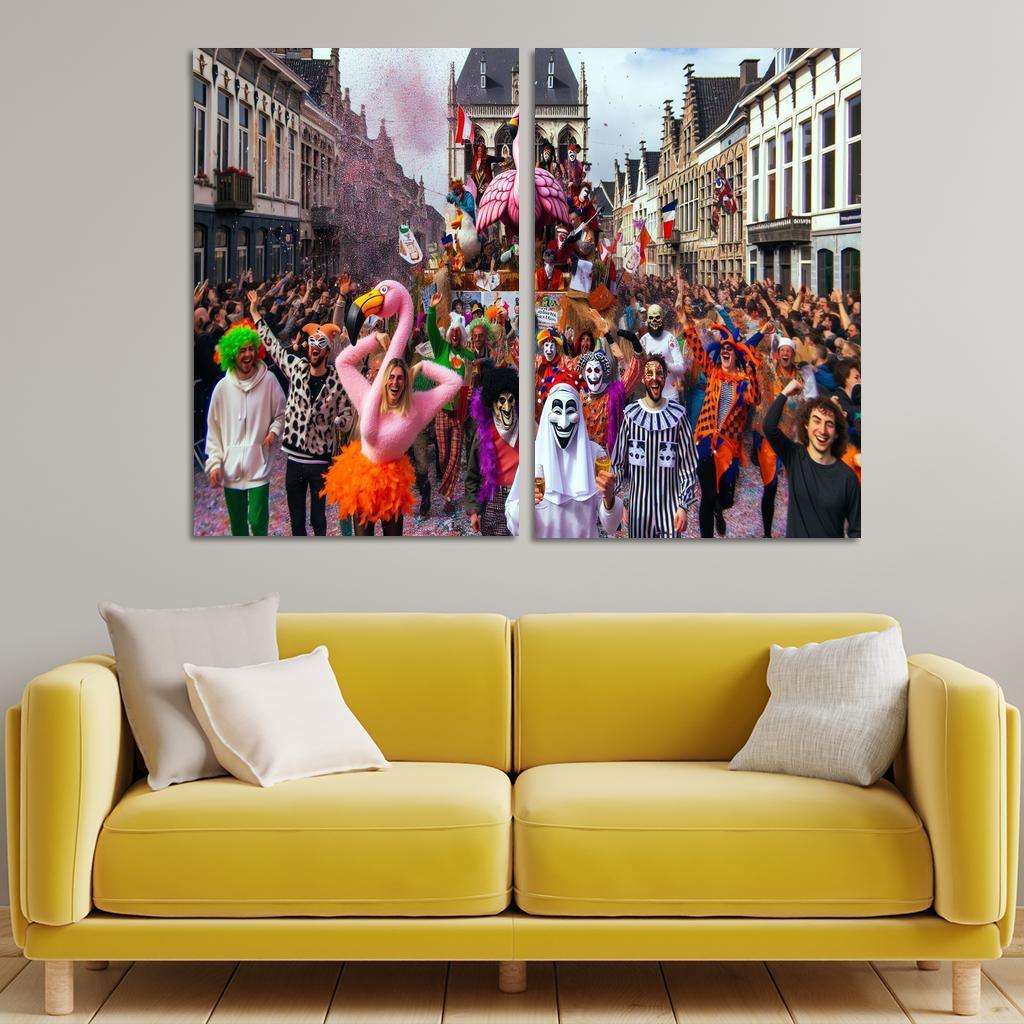 Carnival Of Aalst - Belgium Framed Paintings