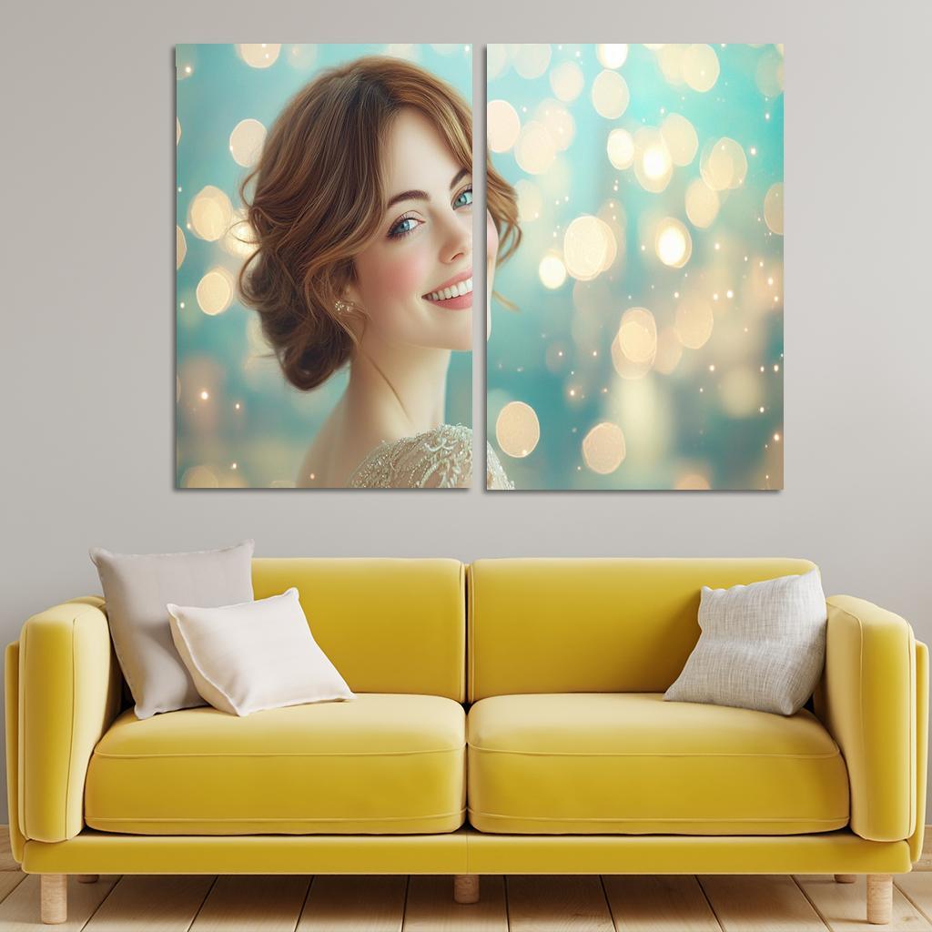 Emma Stone Shining Bright In The La La Land Of Dreams Framed Paintings