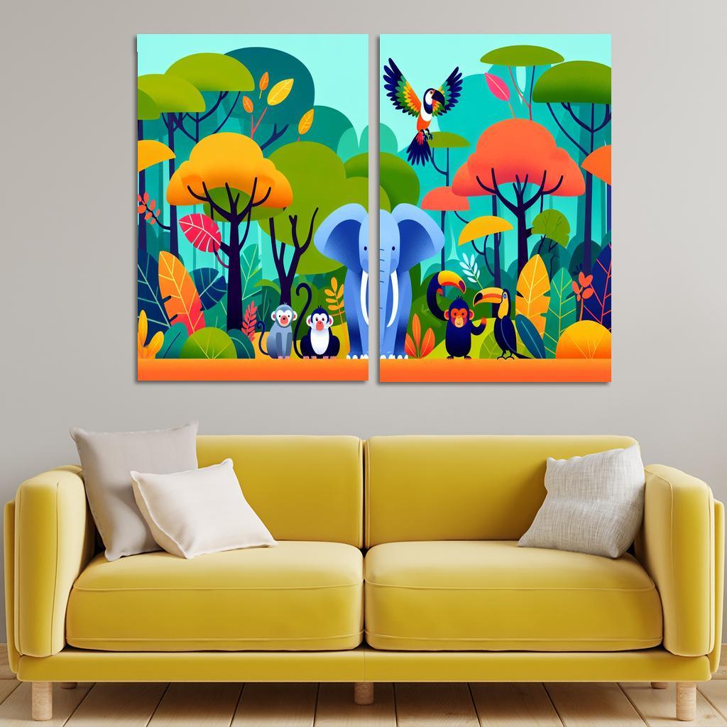 Joyful Jungle - Wild Adventures Framed Paintings