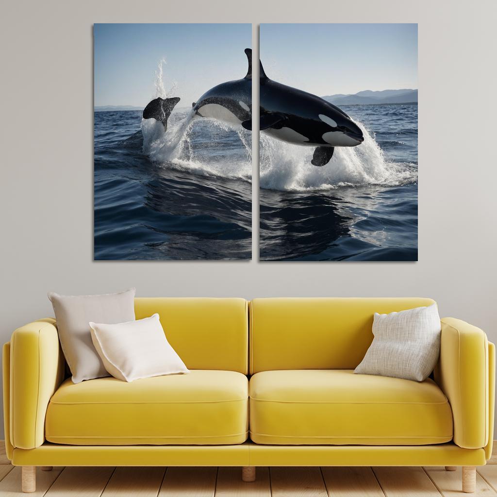 The Magnificent Orca In The Deep Ocean Framed Paintings