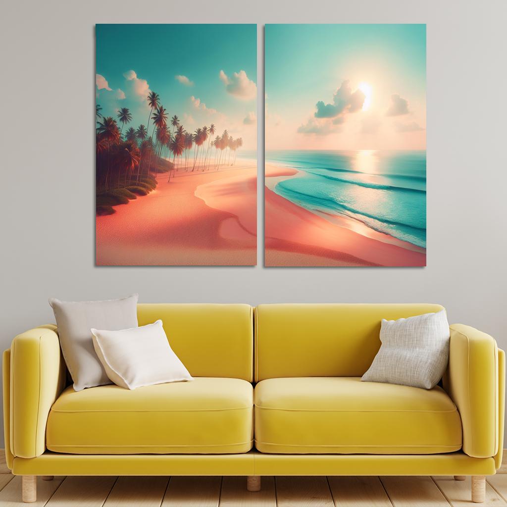 Peach Oasis Relaxing Island Vibes Premium Artwork Frames