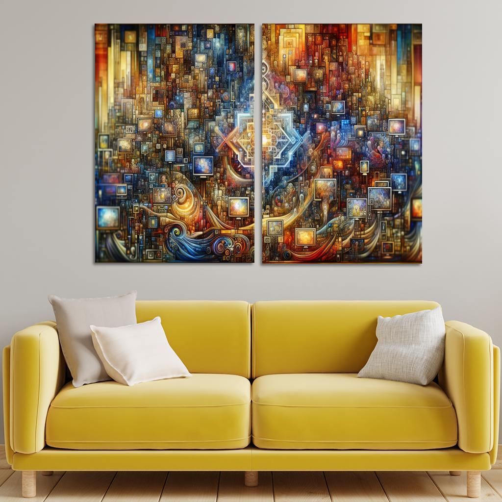 Technology And Humanity The Ethics Of Innovation Multi-panel Paintings