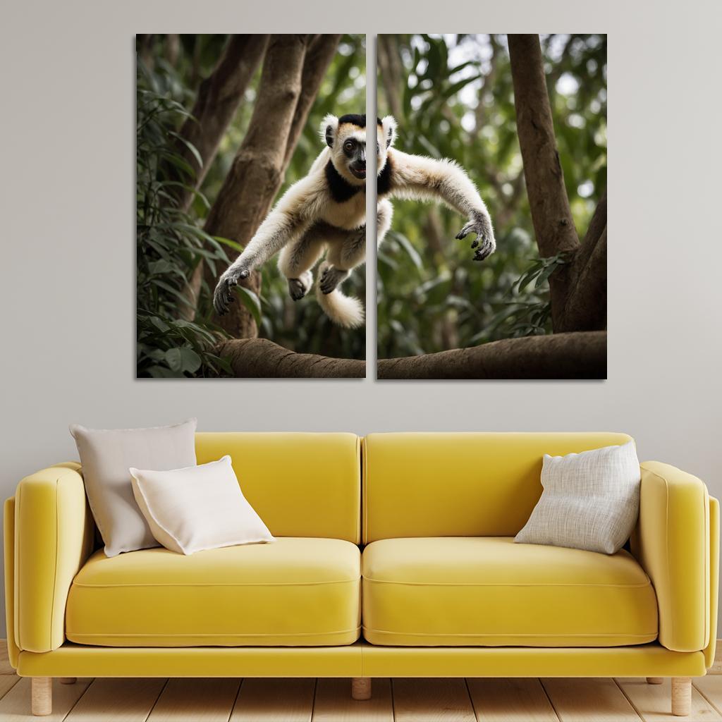 The Majestic Sifaka The Dancing Lemur Framed Paintings